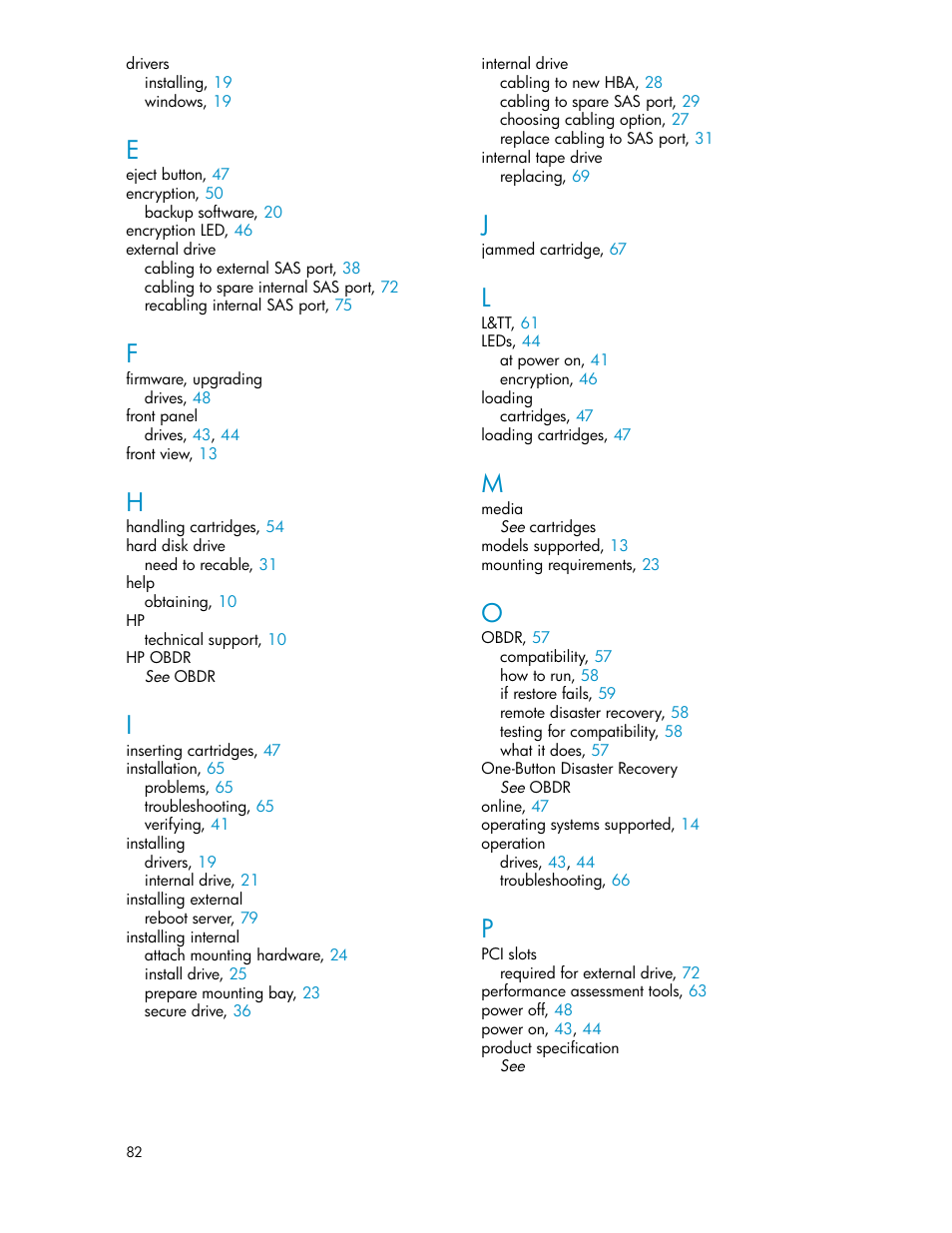 HP StoreEver DAT Tape Drives User Manual | Page 82 / 84