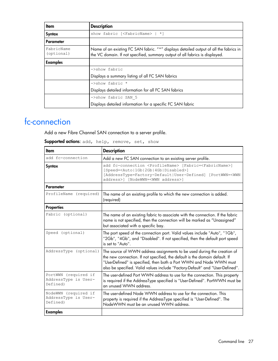 Fc-connection | HP Virtual Connect 1.10Gb-F Ethernet Module for c-Class BladeSystem User Manual | Page 27 / 90