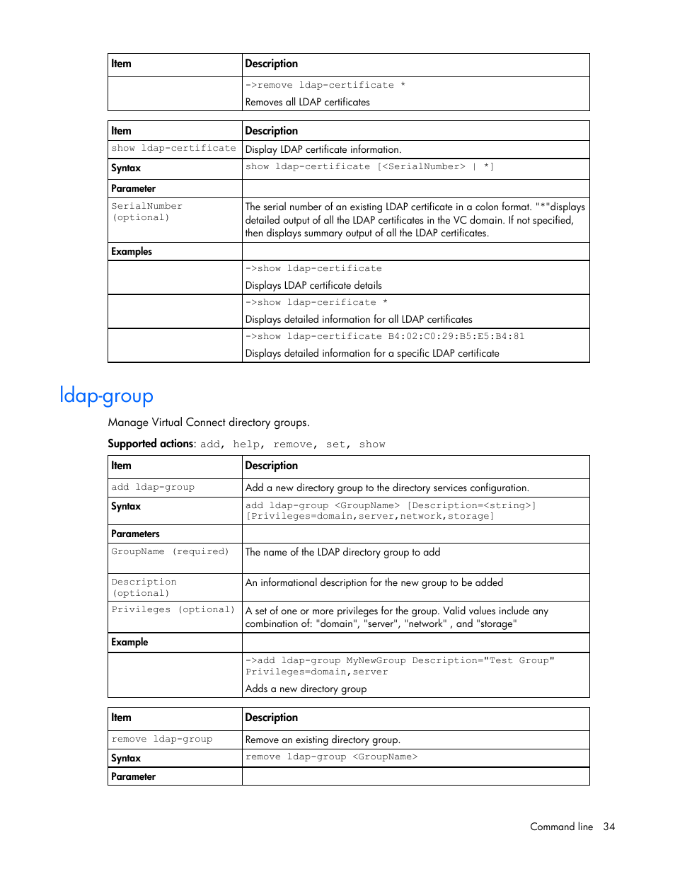 Ldap-group | HP Virtual Connect 1.10Gb-F Ethernet Module for c-Class BladeSystem User Manual | Page 34 / 90