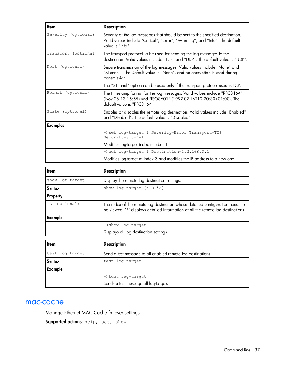 Mac-cache | HP Virtual Connect 1.10Gb-F Ethernet Module for c-Class BladeSystem User Manual | Page 37 / 90