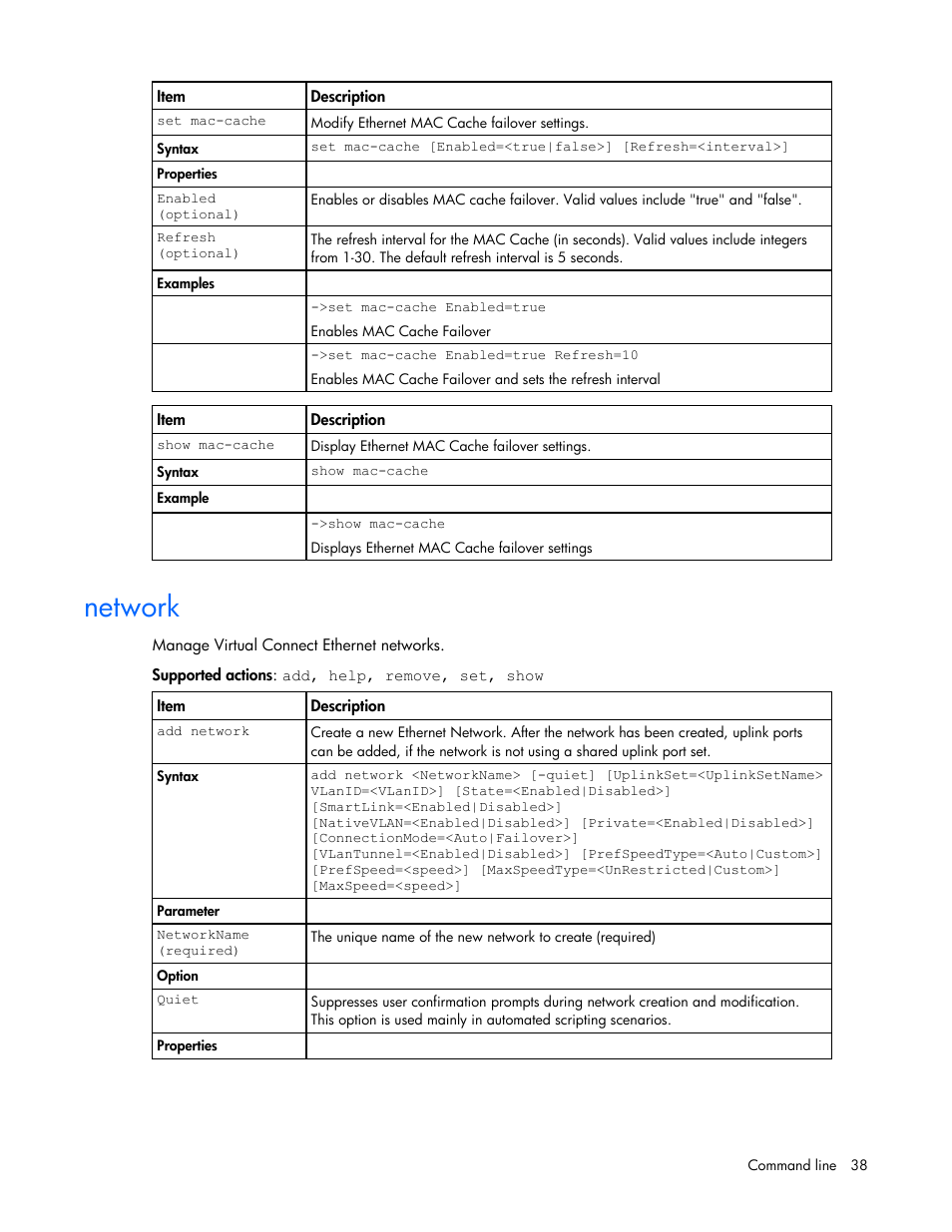 Network | HP Virtual Connect 1.10Gb-F Ethernet Module for c-Class BladeSystem User Manual | Page 38 / 90