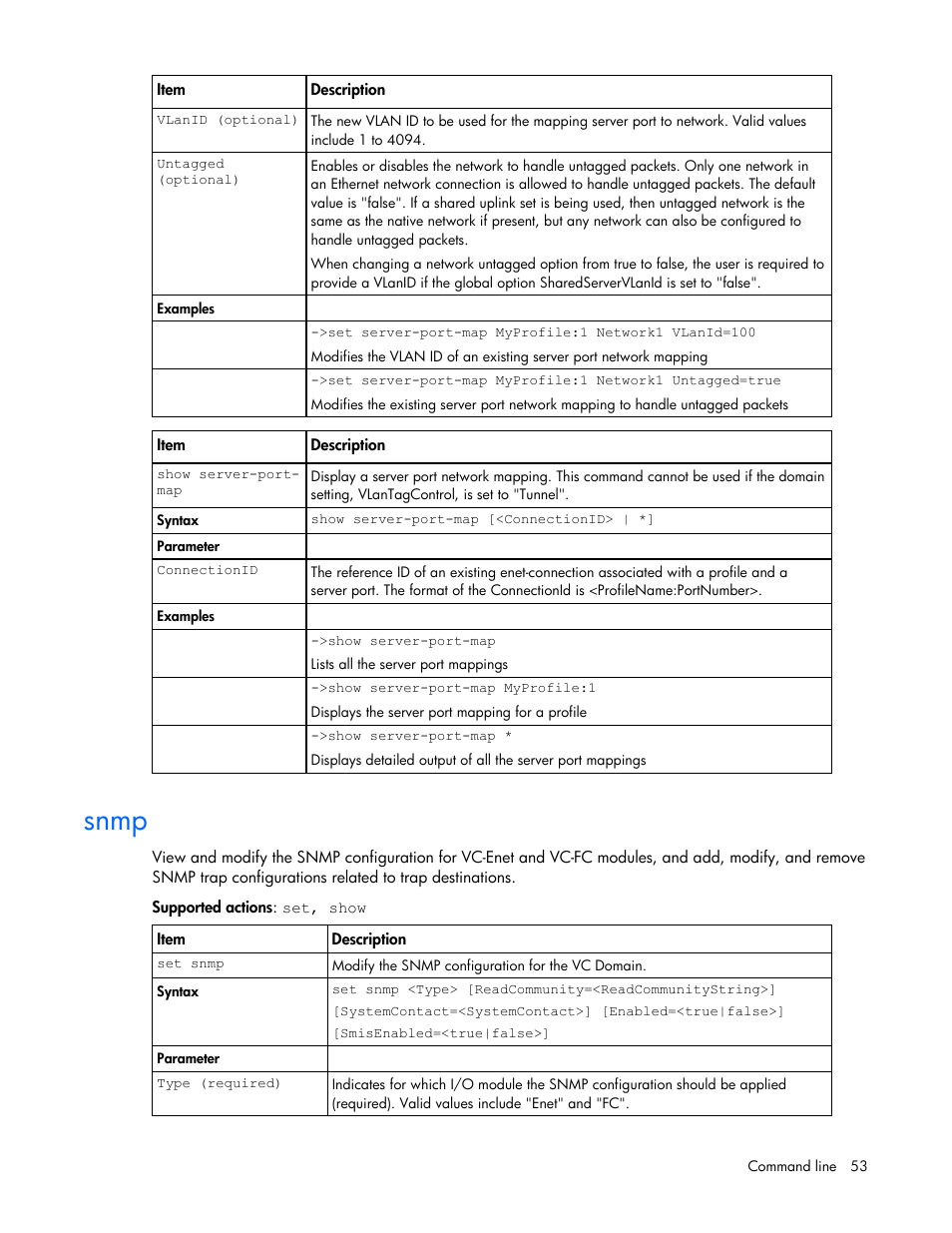Snmp | HP Virtual Connect 1.10Gb-F Ethernet Module for c-Class BladeSystem User Manual | Page 53 / 90