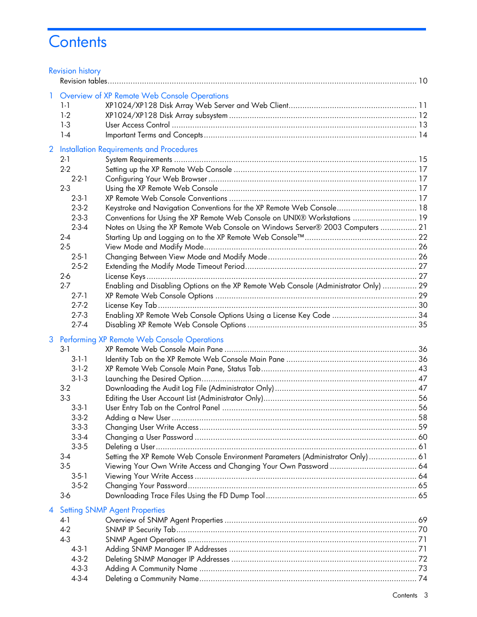 HP StorageWorks XP Remote Web Console Software User Manual | Page 3 / 100