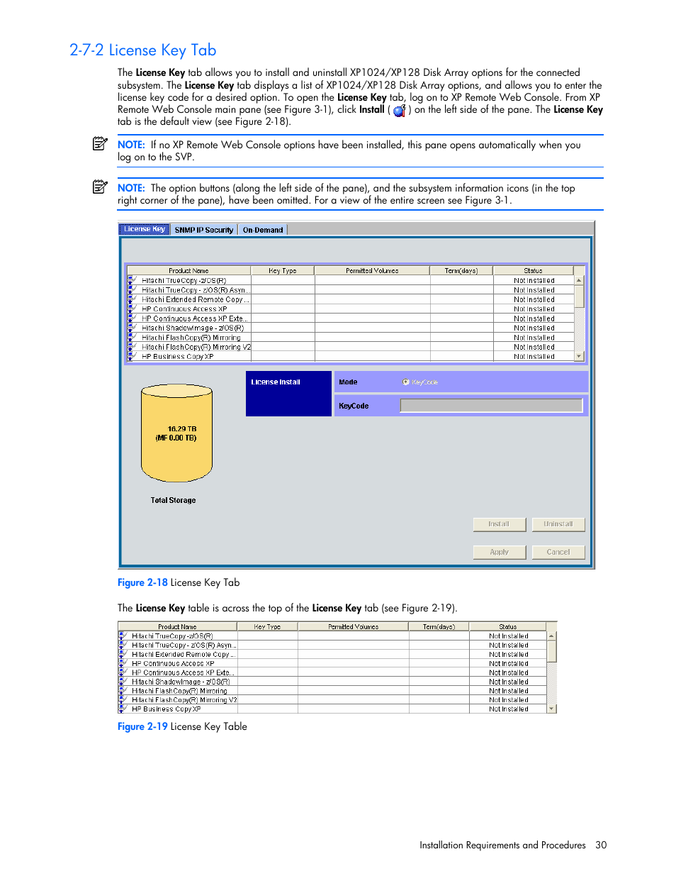 7-2 license key tab | HP StorageWorks XP Remote Web Console Software User Manual | Page 30 / 100