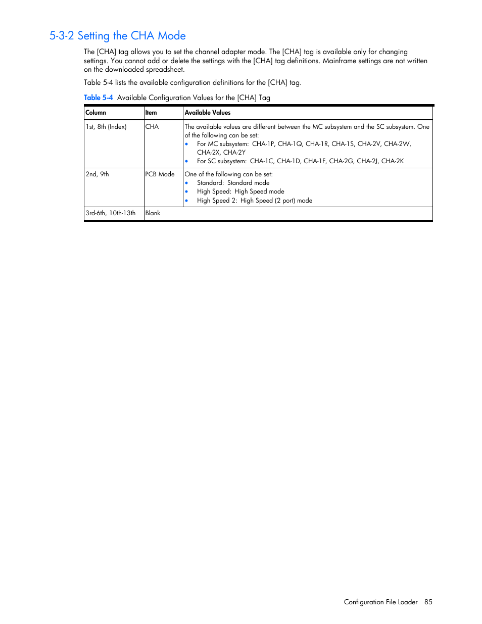 3-2 setting the cha mode | HP StorageWorks XP Remote Web Console Software User Manual | Page 85 / 100