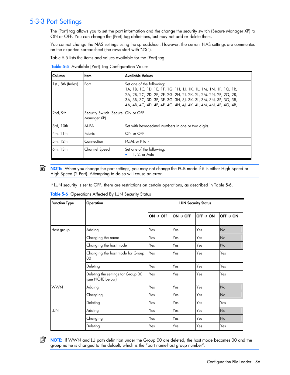 3-3 port settings | HP StorageWorks XP Remote Web Console Software User Manual | Page 86 / 100