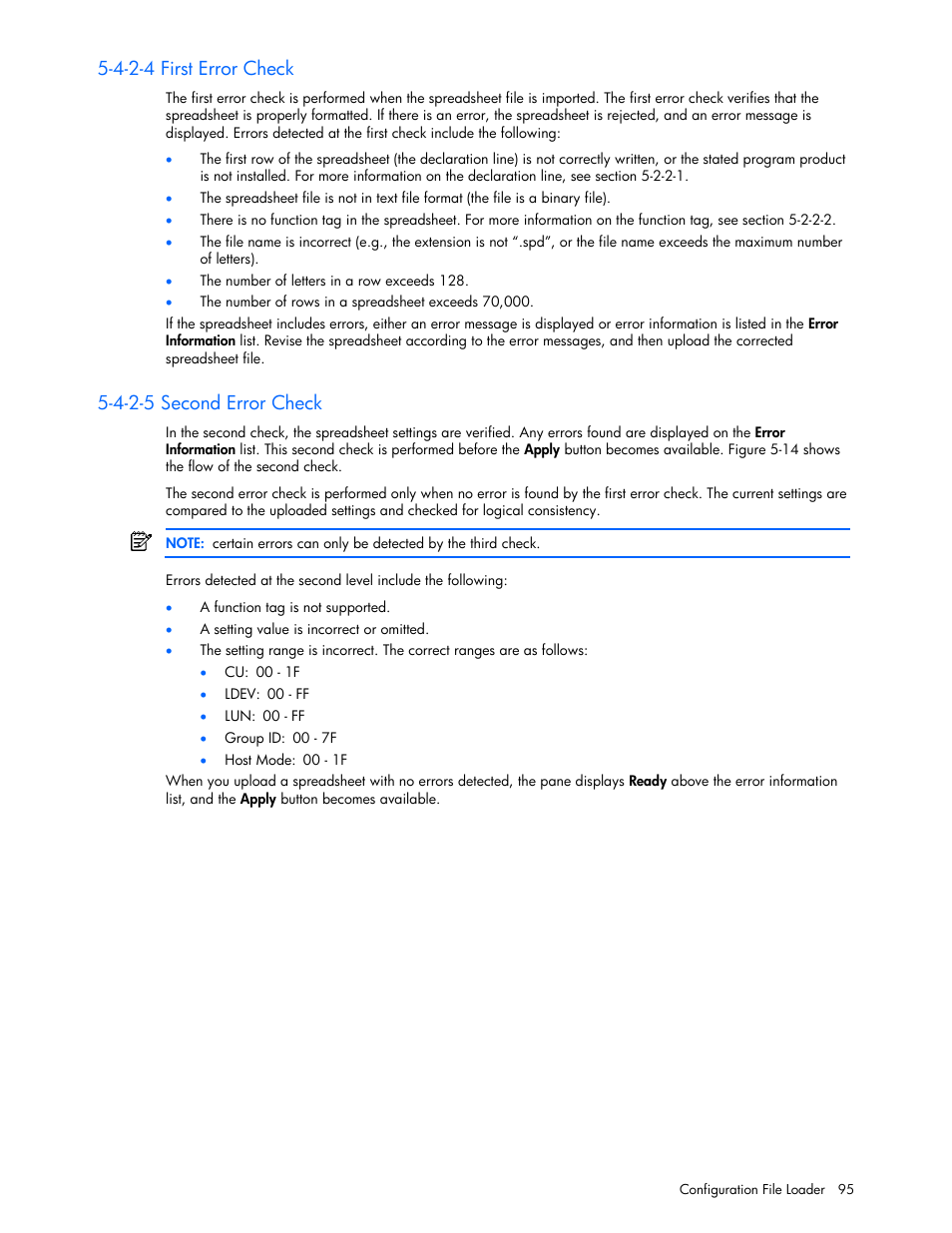 4-2-4 first error check, 4-2-5 second error check | HP StorageWorks XP Remote Web Console Software User Manual | Page 95 / 100