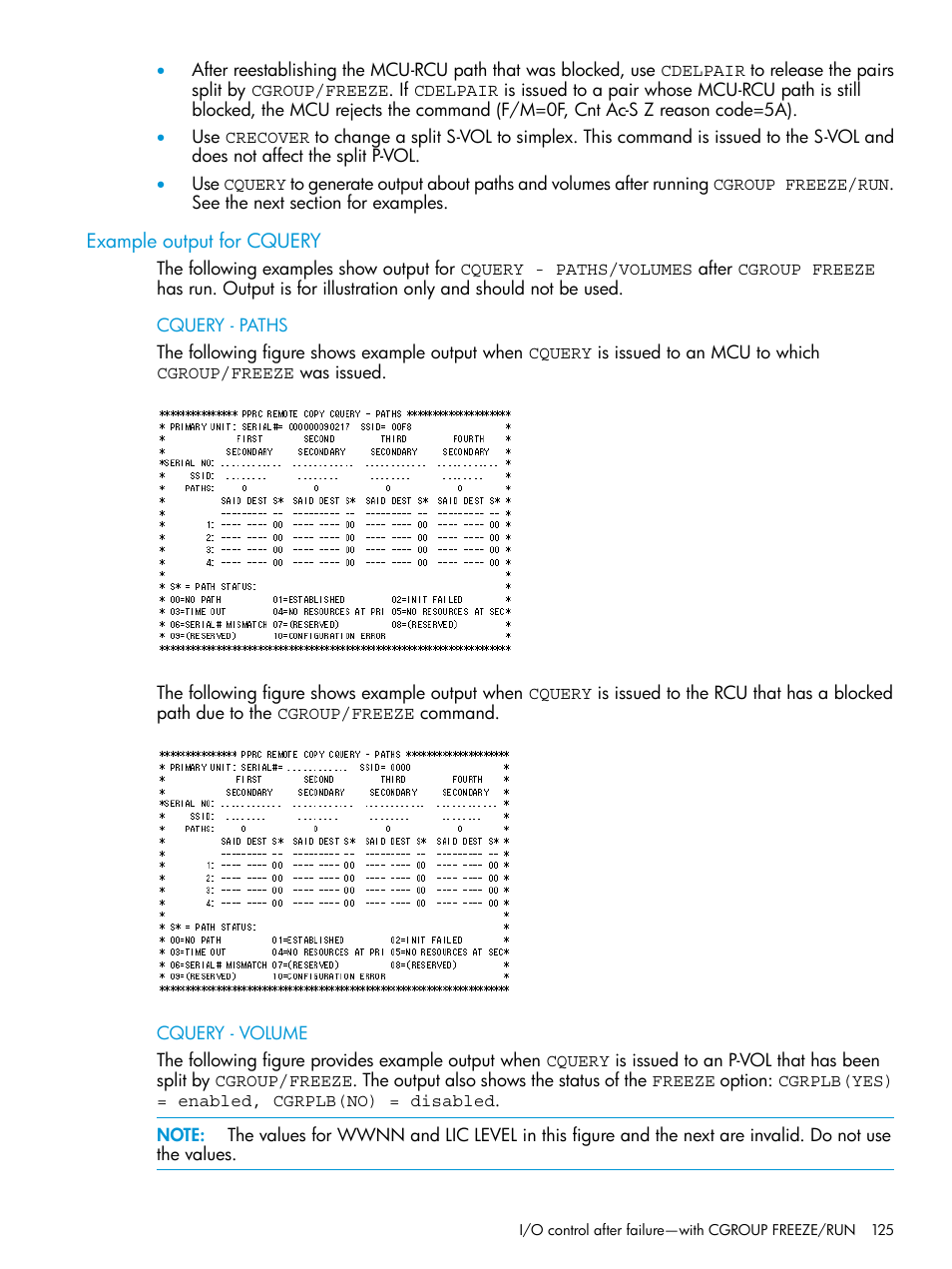 Example output for cquery | HP XP7 Storage User Manual | Page 125 / 195