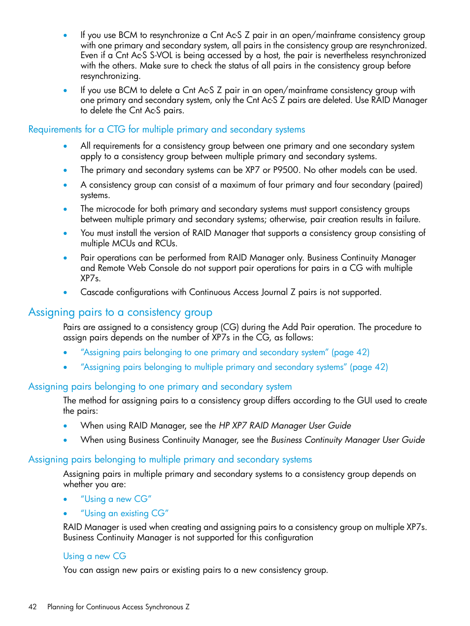 Assigning pairs to a consistency group | HP XP7 Storage User Manual | Page 42 / 195