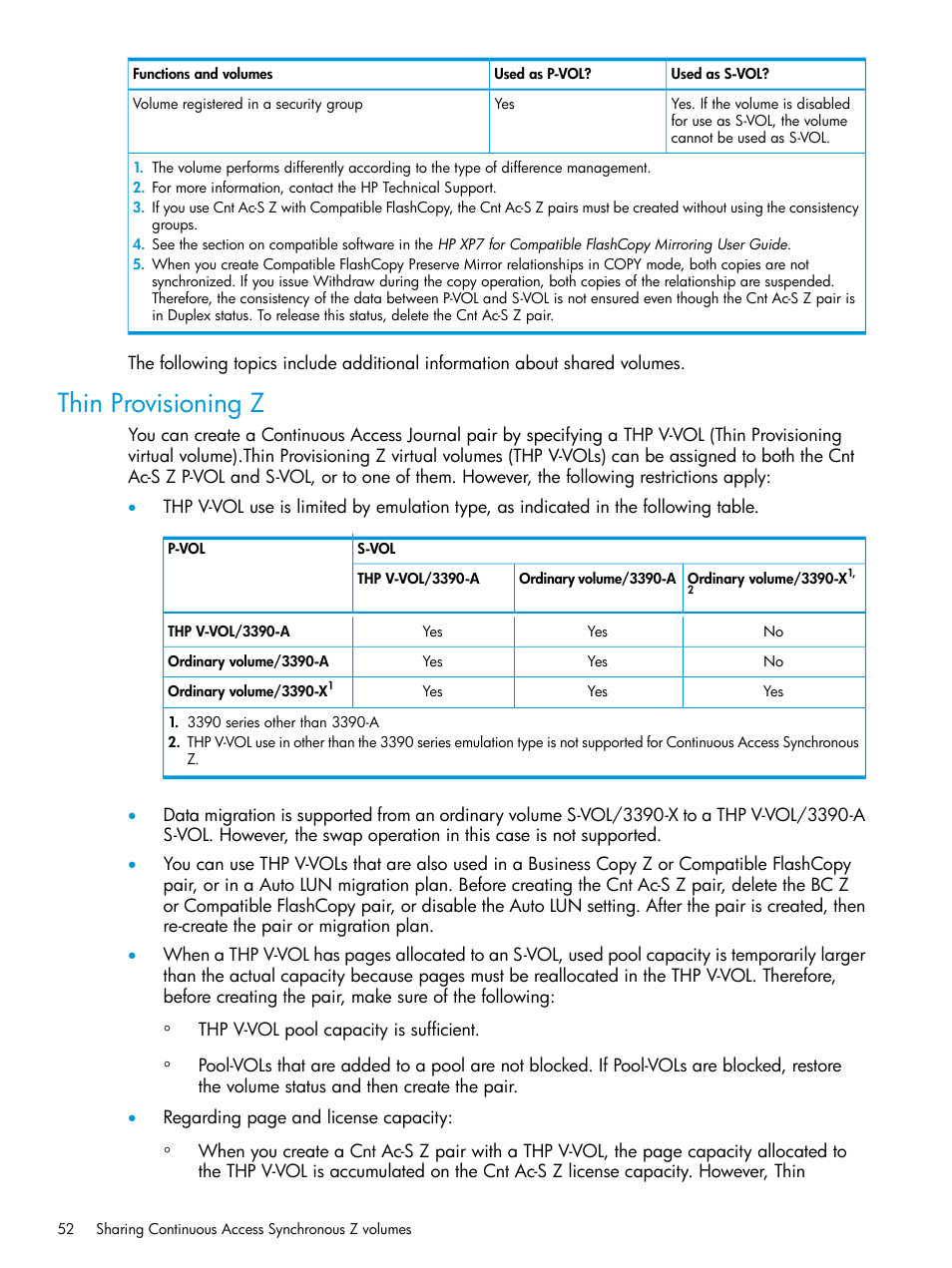 Thin provisioning z | HP XP7 Storage User Manual | Page 52 / 195