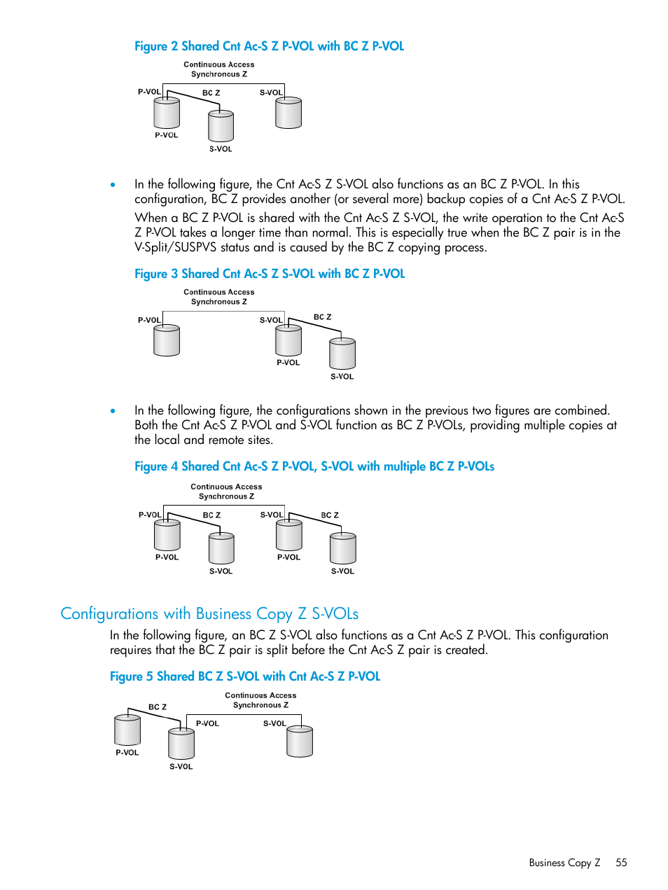 Configurations with business copy z s-vols | HP XP7 Storage User Manual | Page 55 / 195