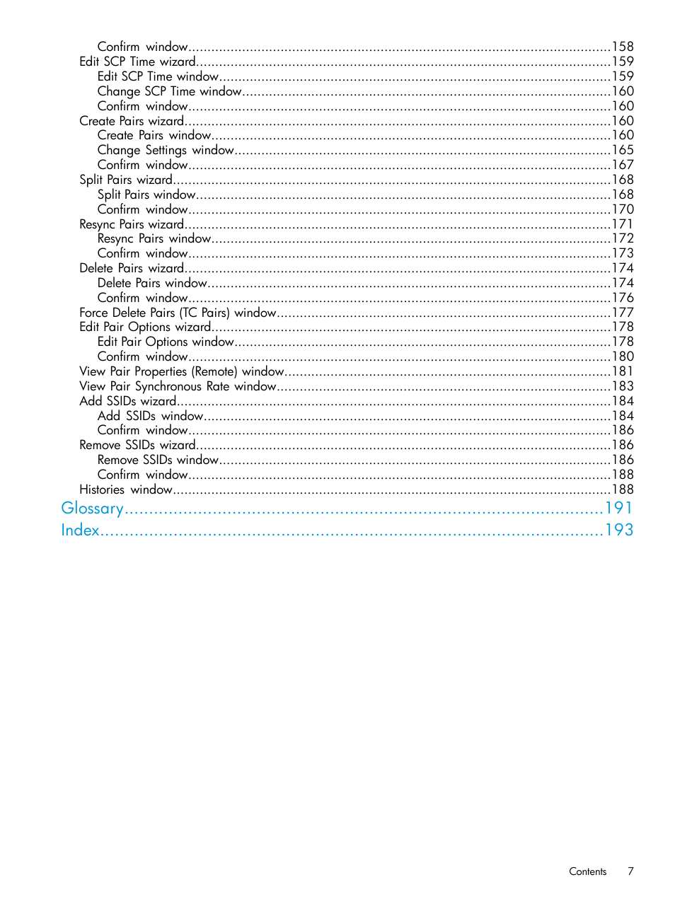 Glossary index | HP XP7 Storage User Manual | Page 7 / 195