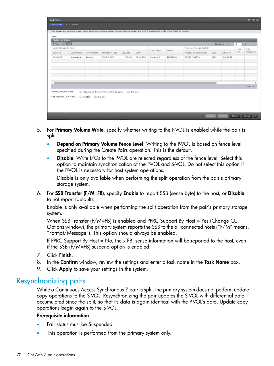 Resynchronizing pairs | HP XP7 Storage User Manual | Page 70 / 195