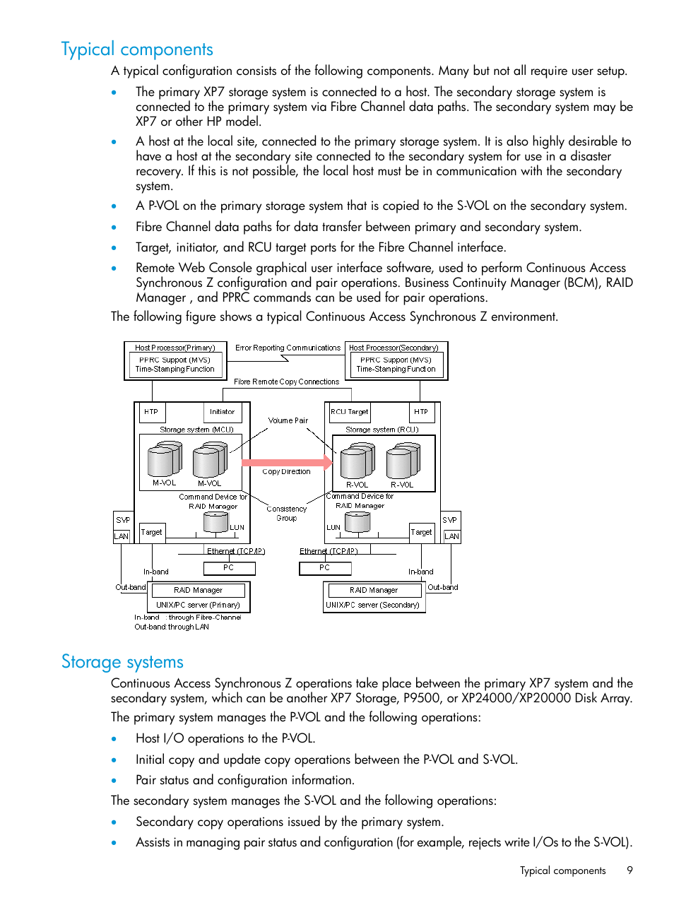 Typical components, Storage systems, Typical components storage systems | HP XP7 Storage User Manual | Page 9 / 195