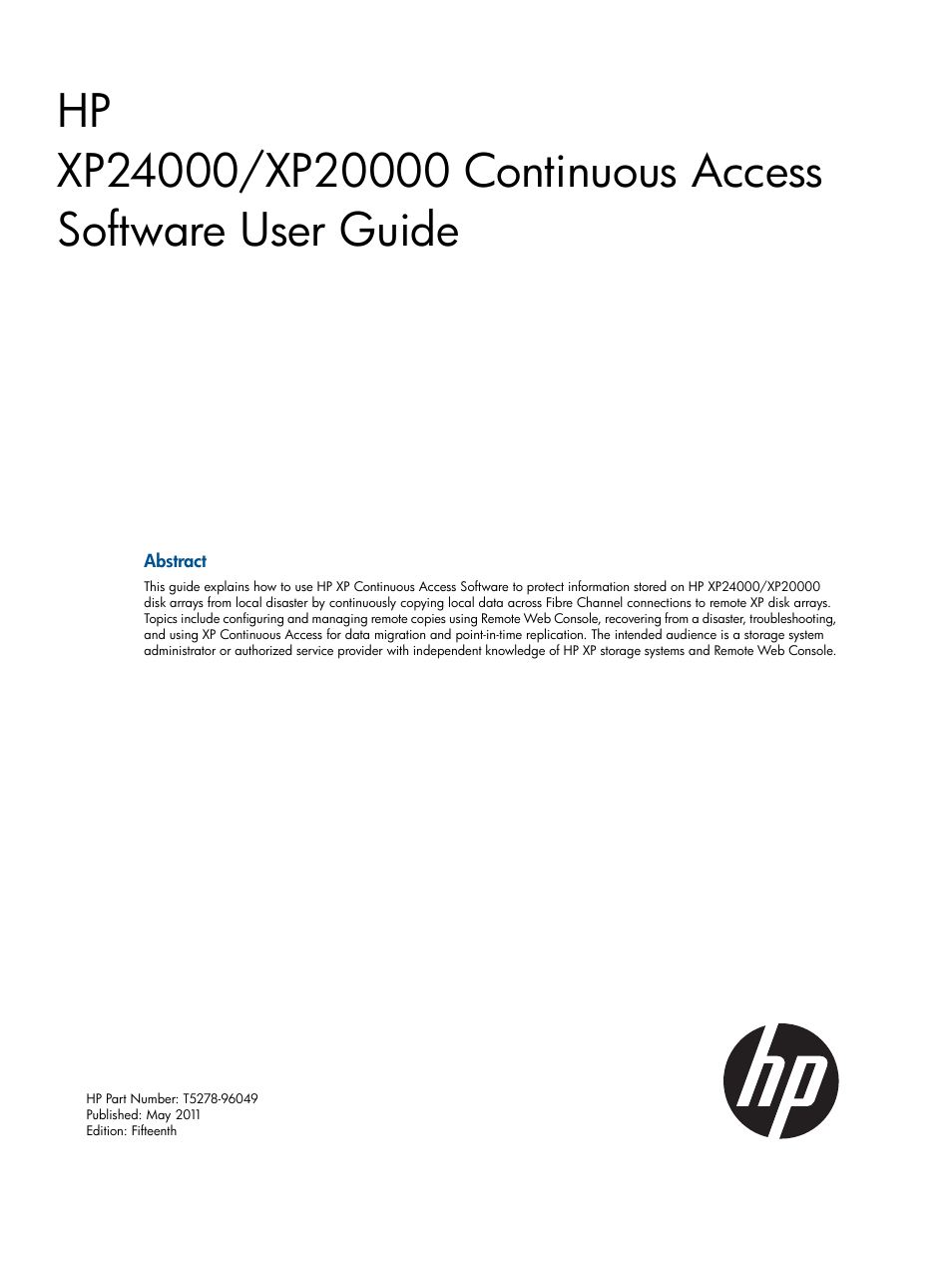 HP StorageWorks XP Remote Web Console Software User Manual | 176 pages