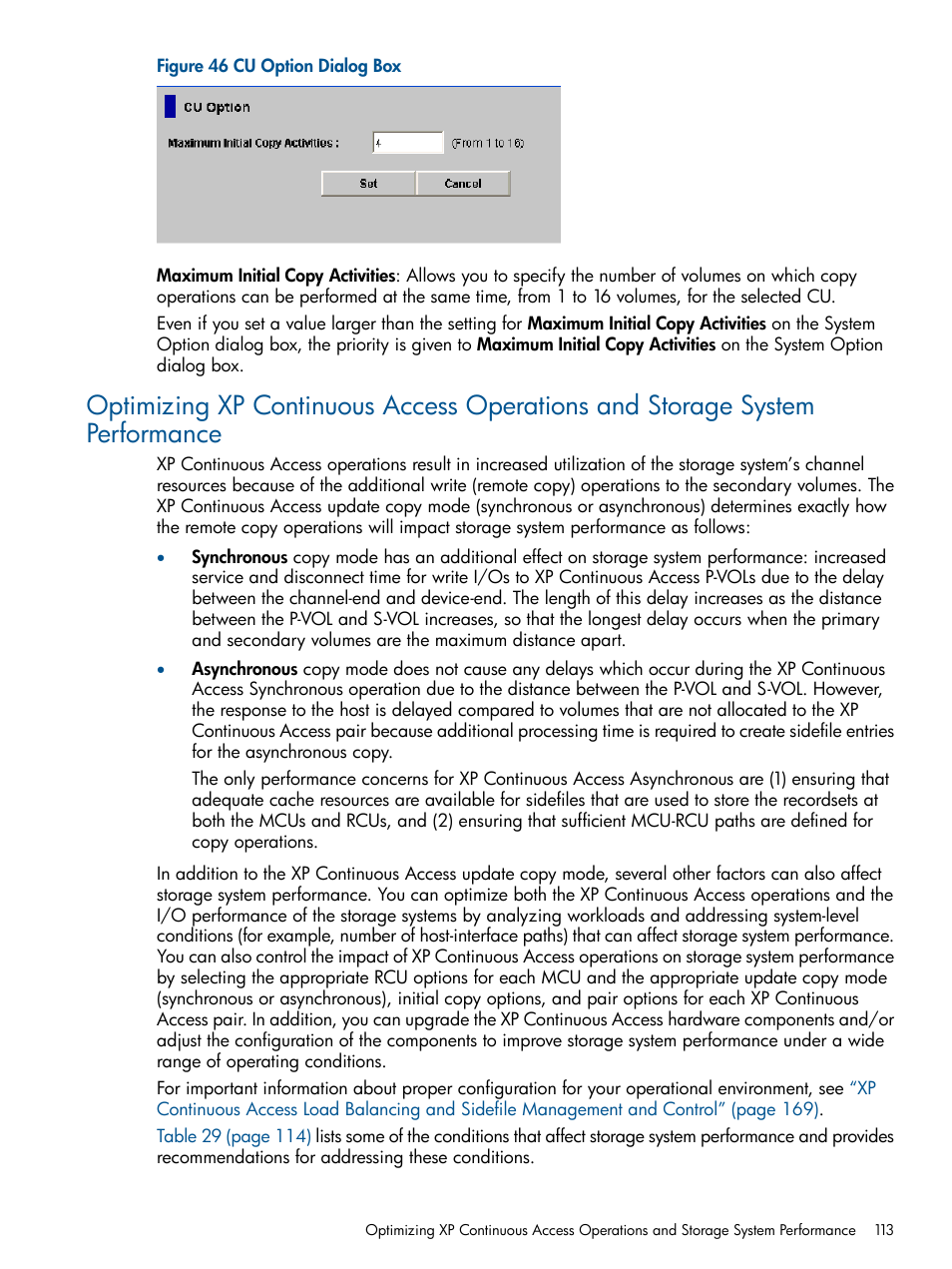 Optimizing xp continuous access | HP StorageWorks XP Remote Web Console Software User Manual | Page 113 / 176