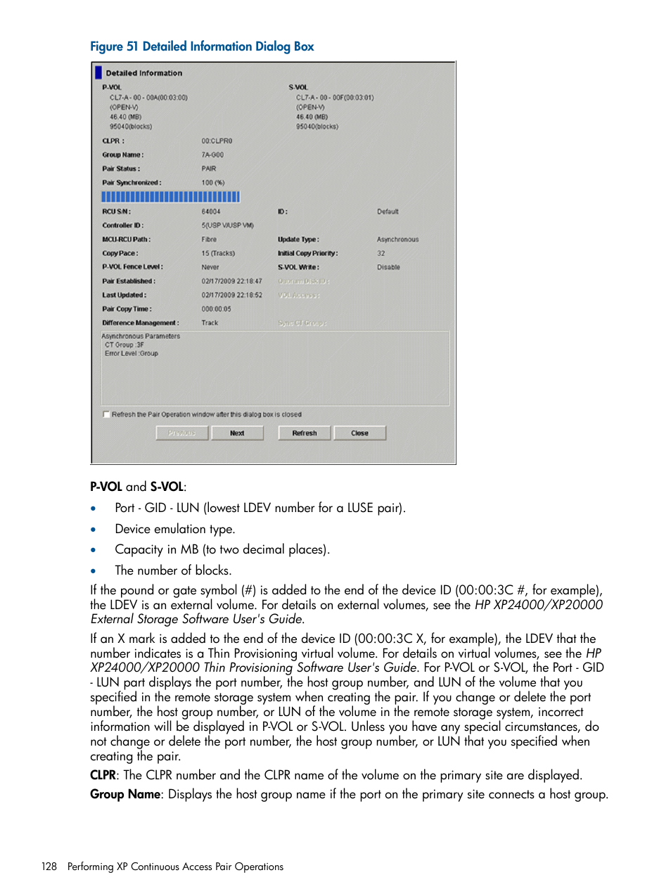 Detailed information | HP StorageWorks XP Remote Web Console Software User Manual | Page 128 / 176