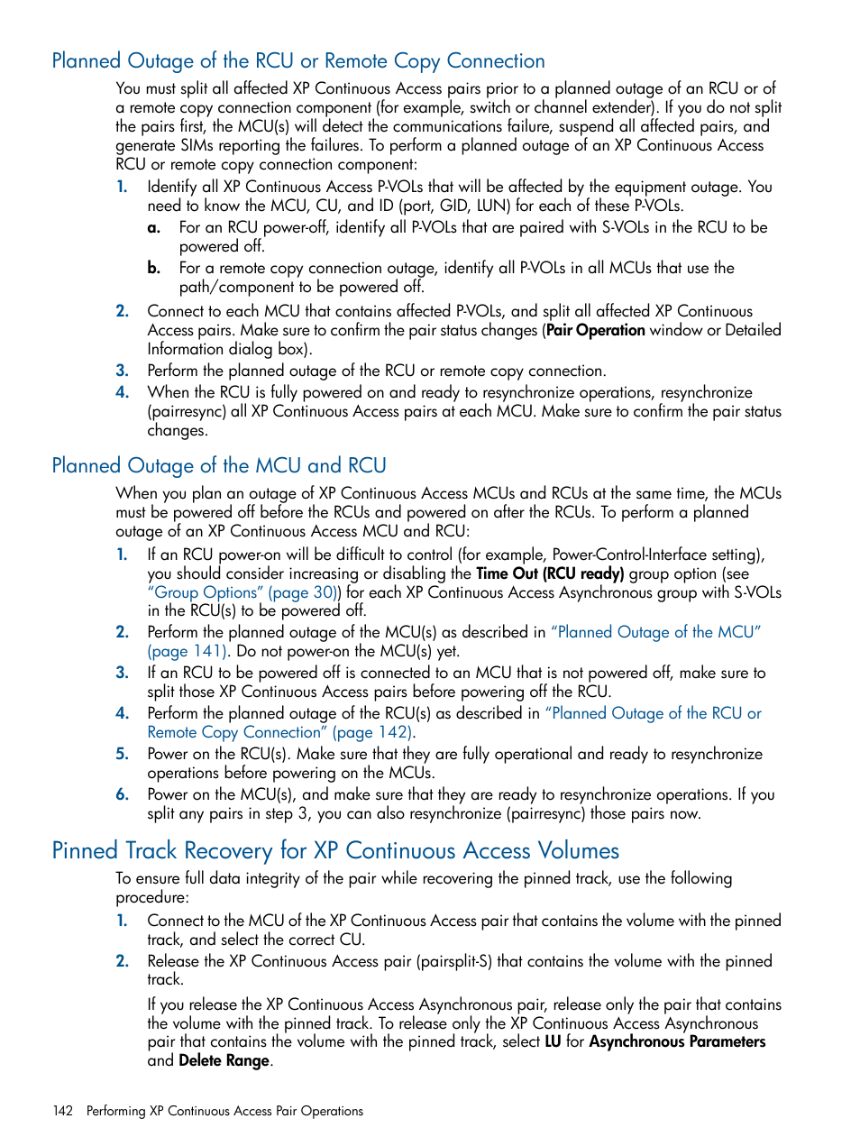 Planned outage of the mcu and rcu | HP StorageWorks XP Remote Web Console Software User Manual | Page 142 / 176