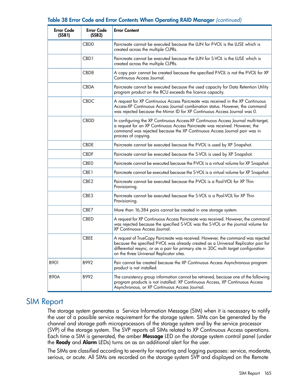 Sim report | HP StorageWorks XP Remote Web Console Software User Manual | Page 165 / 176