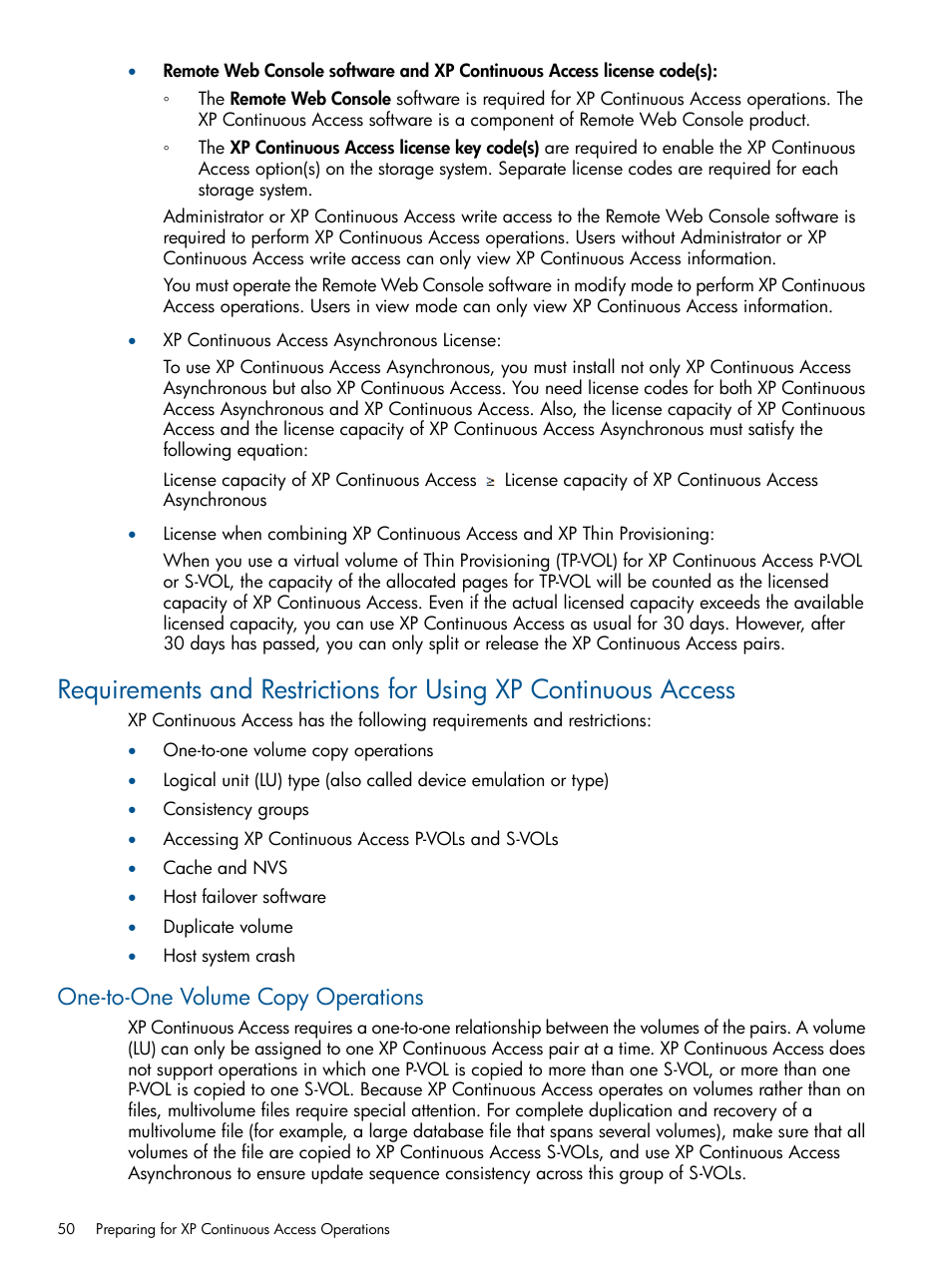 One-to-one volume copy operations | HP StorageWorks XP Remote Web Console Software User Manual | Page 50 / 176