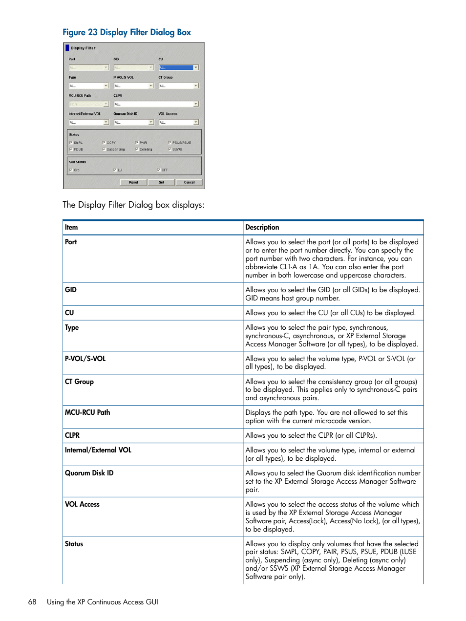 HP StorageWorks XP Remote Web Console Software User Manual | Page 68 / 176