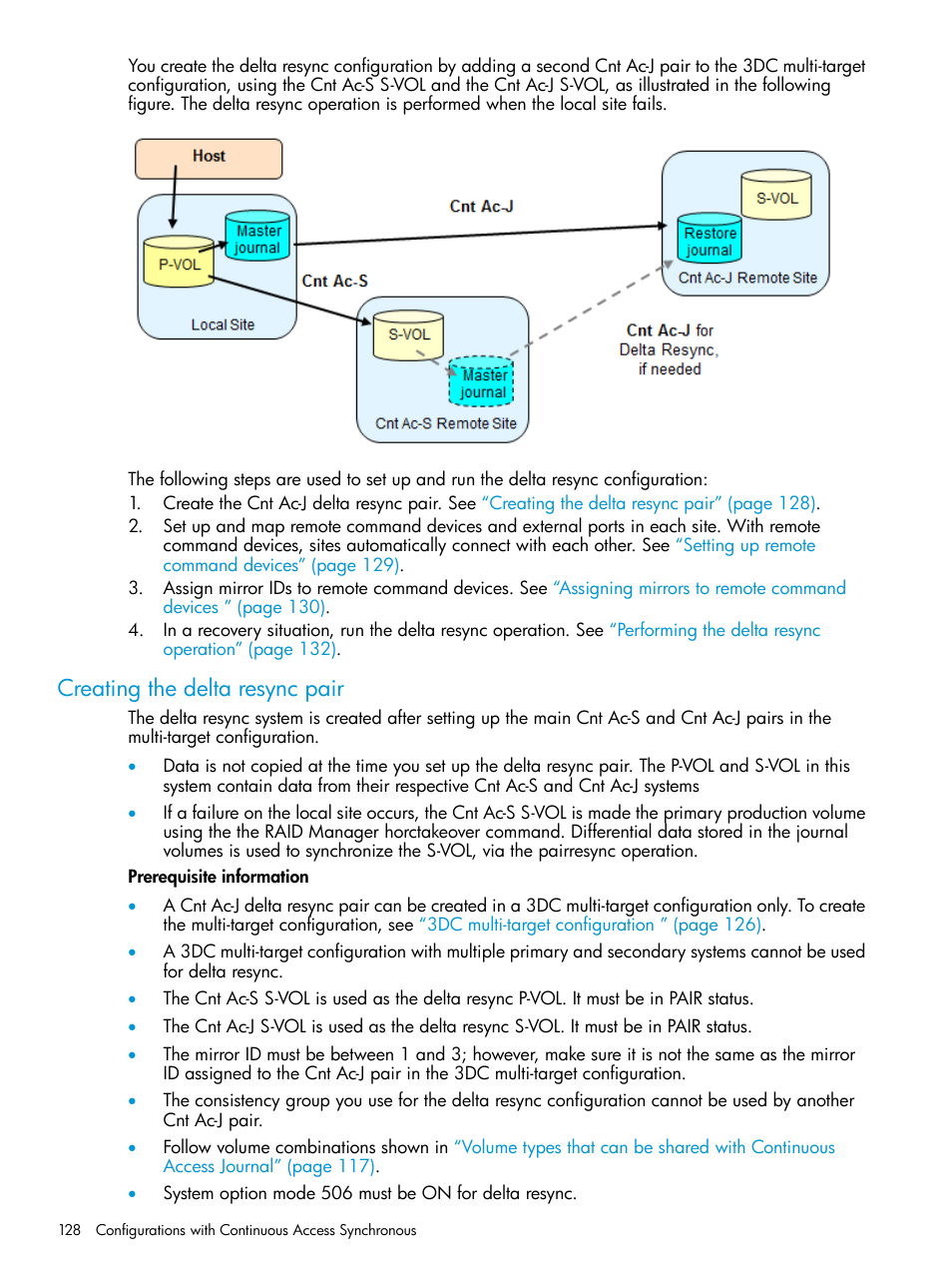 Creating the delta resync pair | HP XP7 Storage User Manual | Page 128 / 186