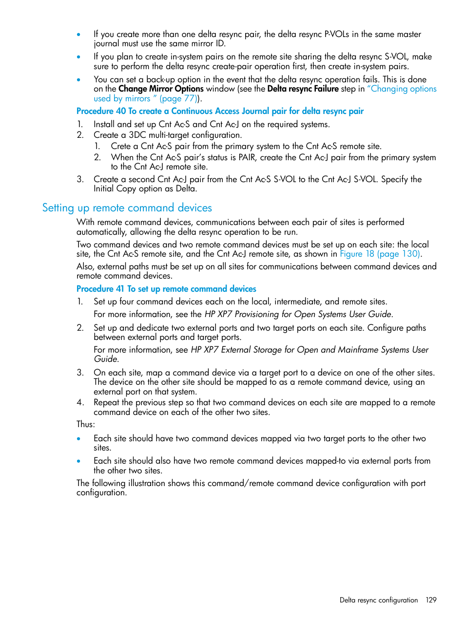Setting up remote command devices, Setting up remote | HP XP7 Storage User Manual | Page 129 / 186