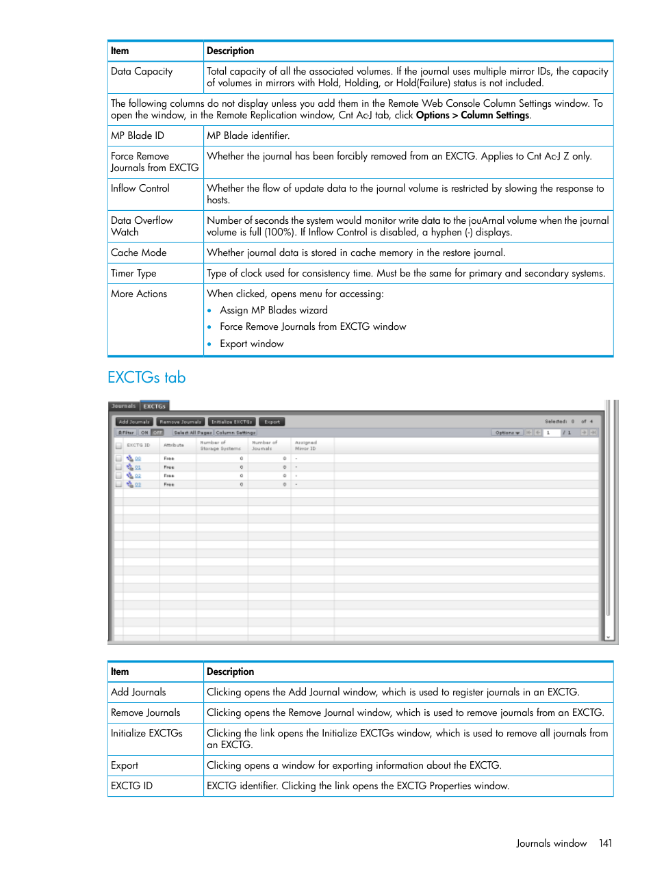 Exctgs tab | HP XP7 Storage User Manual | Page 141 / 186
