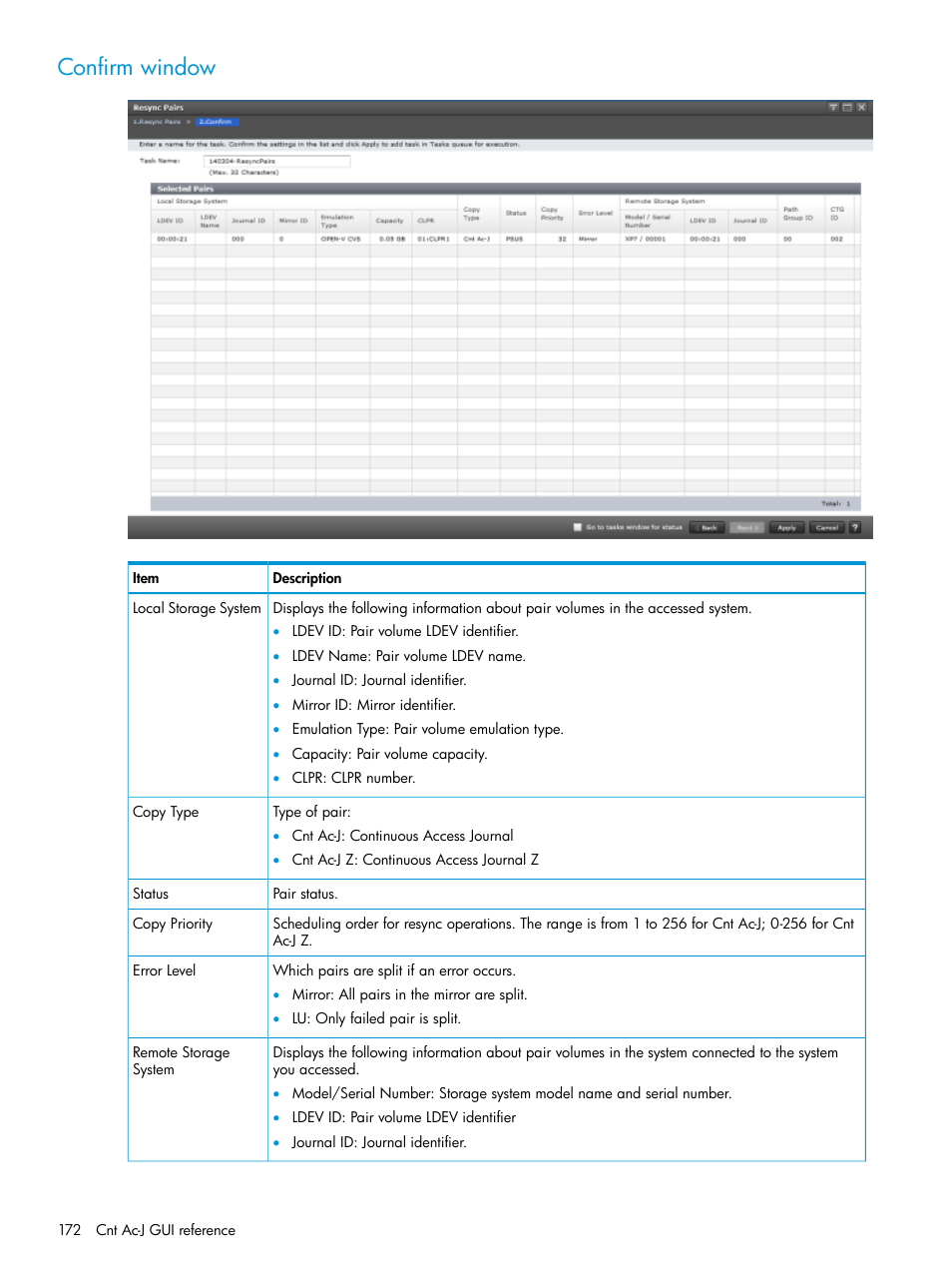 Confirm window | HP XP7 Storage User Manual | Page 172 / 186