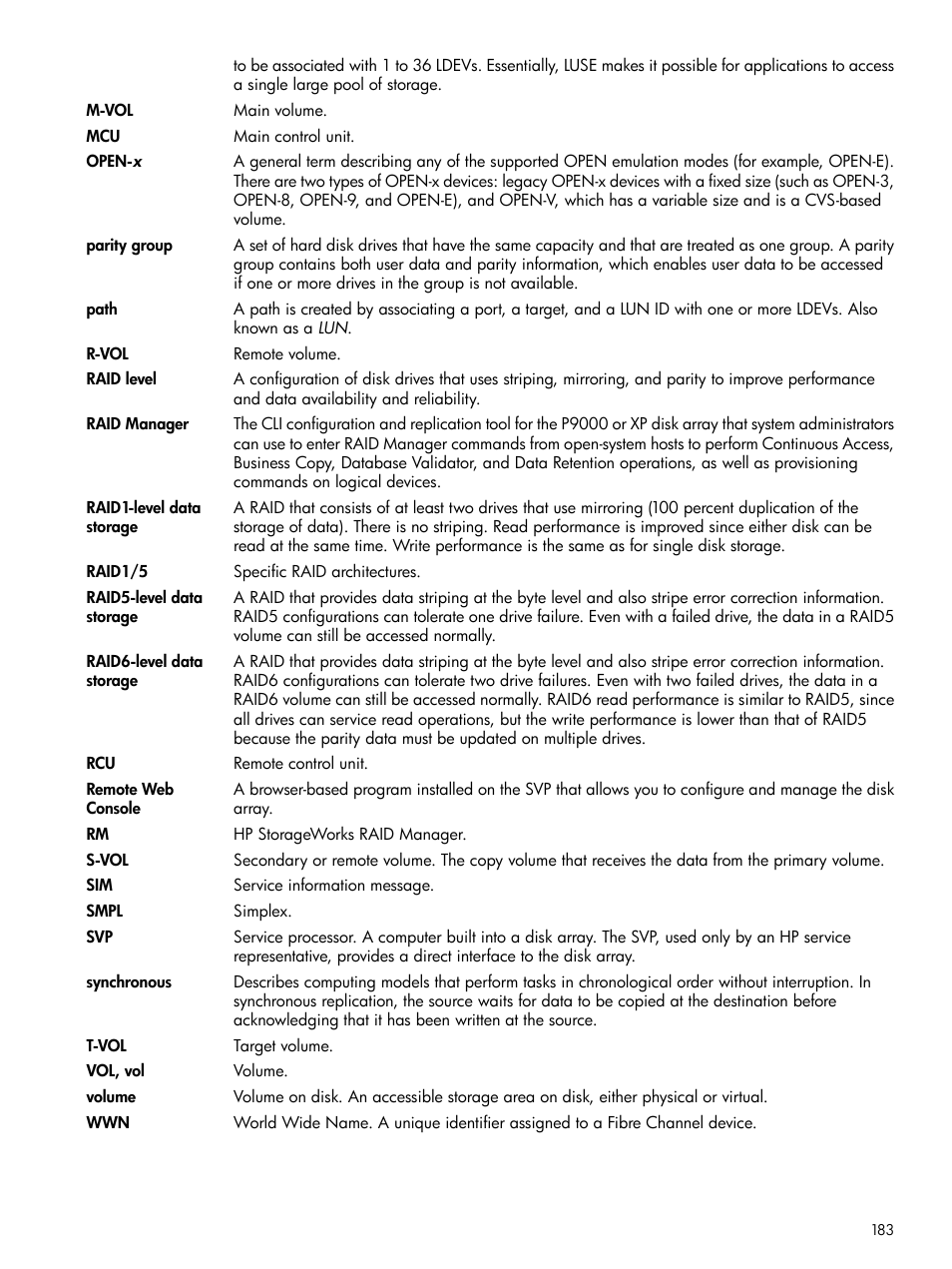 HP XP7 Storage User Manual | Page 183 / 186