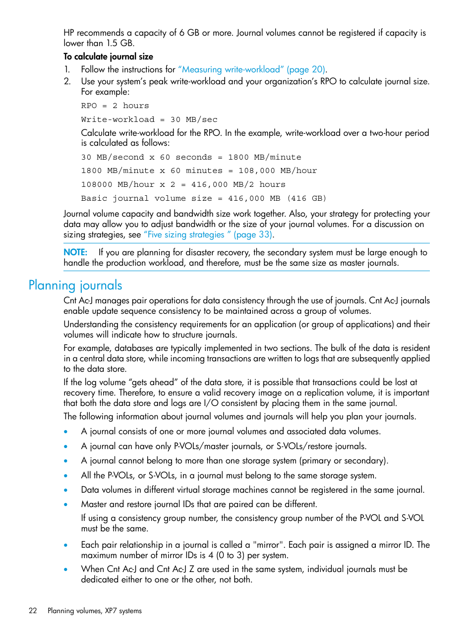 Planning journals | HP XP7 Storage User Manual | Page 22 / 186