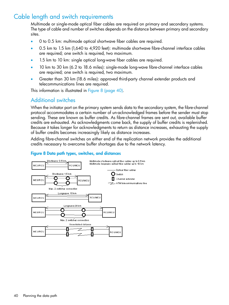 Cable length and switch requirements, Additional switches | HP XP7 Storage User Manual | Page 40 / 186