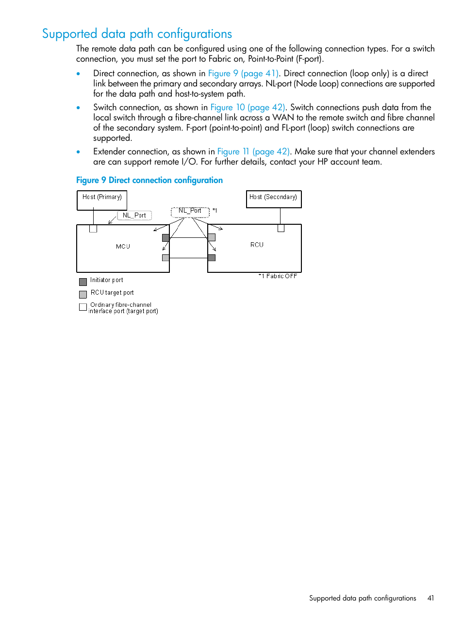 Supported data path configurations | HP XP7 Storage User Manual | Page 41 / 186