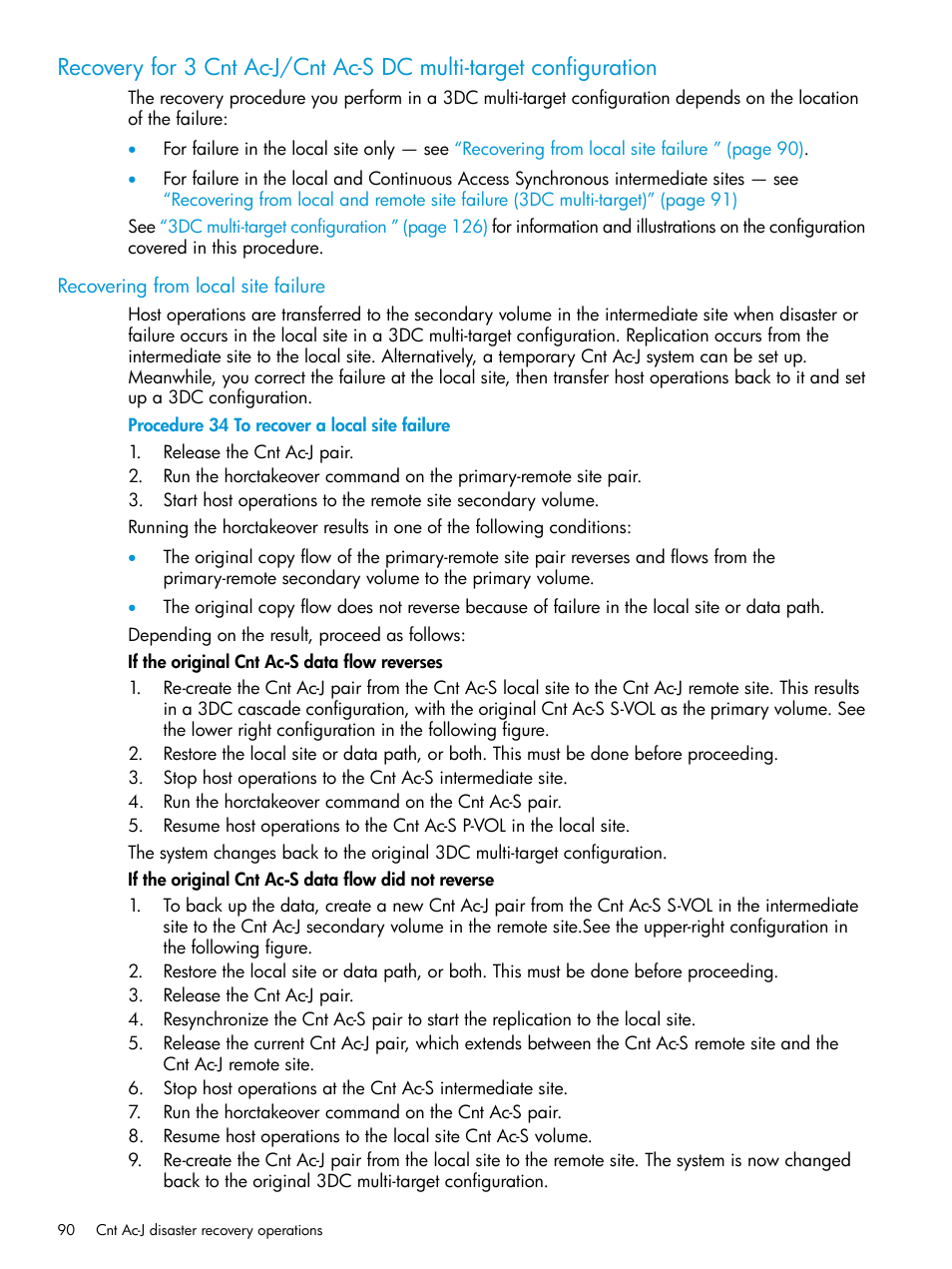 Recovering from local site failure | HP XP7 Storage User Manual | Page 90 / 186
