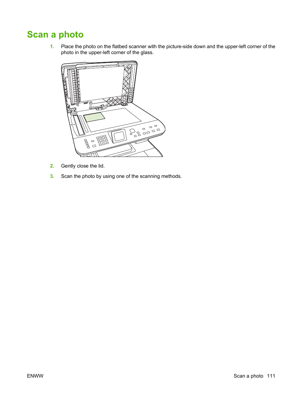 Scan a photo | HP Color LaserJet CM2320 Multifunction Printer series User Manual | Page 123 / 292