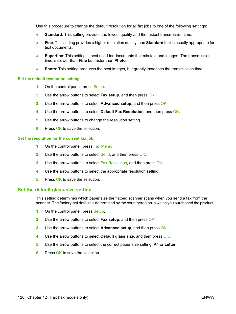 Set the default glass-size setting | HP Color LaserJet CM2320 Multifunction Printer series User Manual | Page 138 / 292