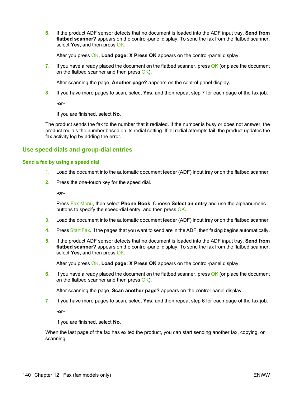Use speed dials and group-dial entries, Send a fax by using a speed dial | HP Color LaserJet CM2320 Multifunction Printer series User Manual | Page 152 / 292