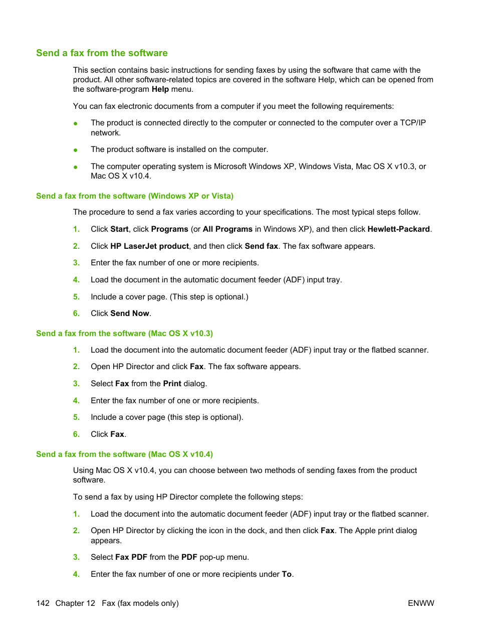 Send a fax from the software | HP Color LaserJet CM2320 Multifunction Printer series User Manual | Page 154 / 292