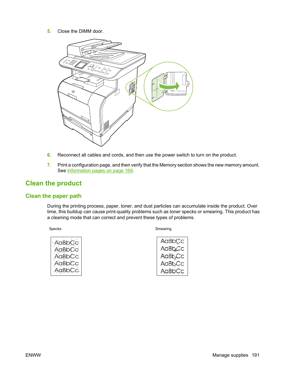 Clean the product, Clean the paper path | HP Color LaserJet CM2320 Multifunction Printer series User Manual | Page 203 / 292