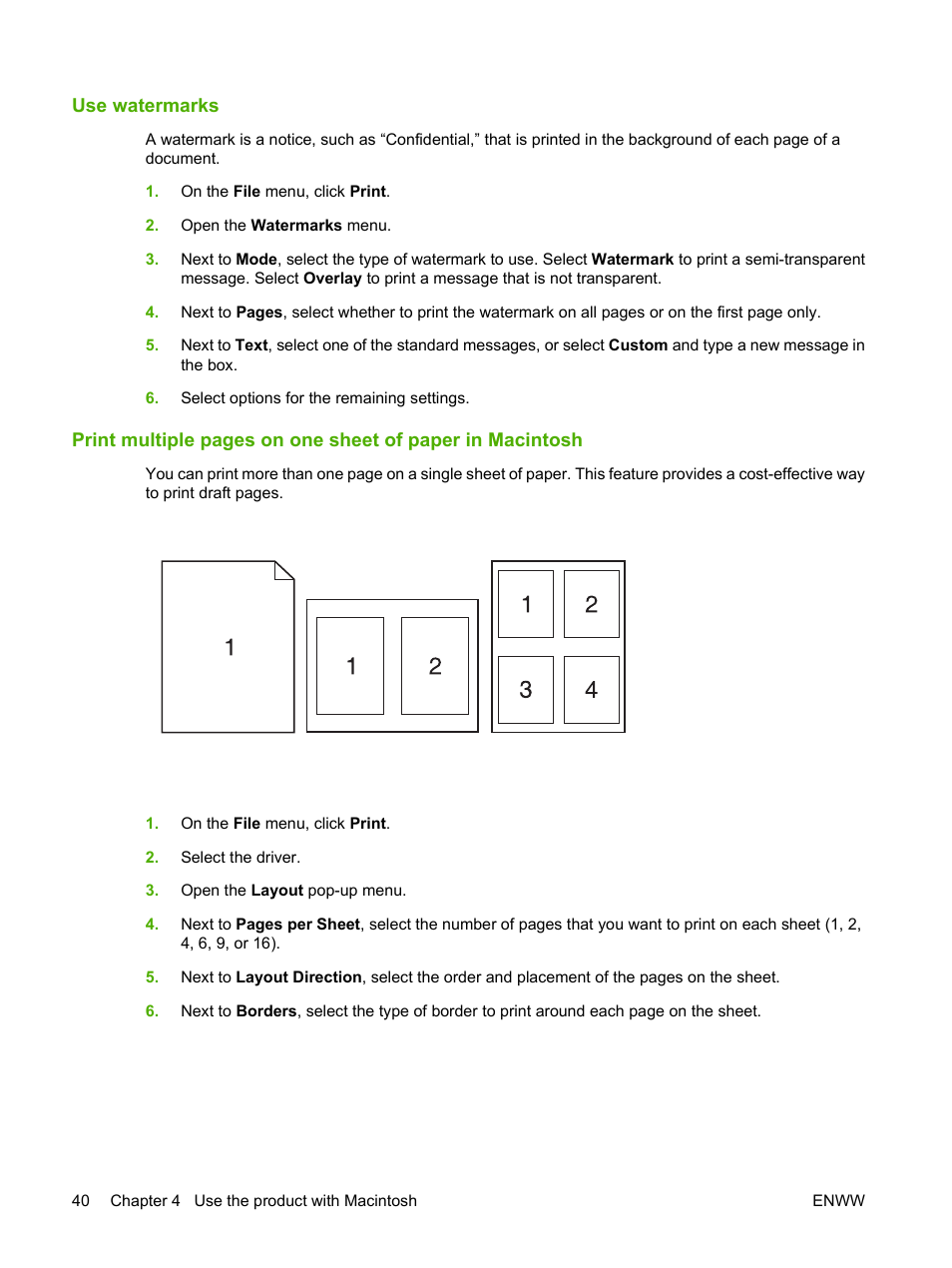 Use watermarks | HP Color LaserJet CM2320 Multifunction Printer series User Manual | Page 52 / 292