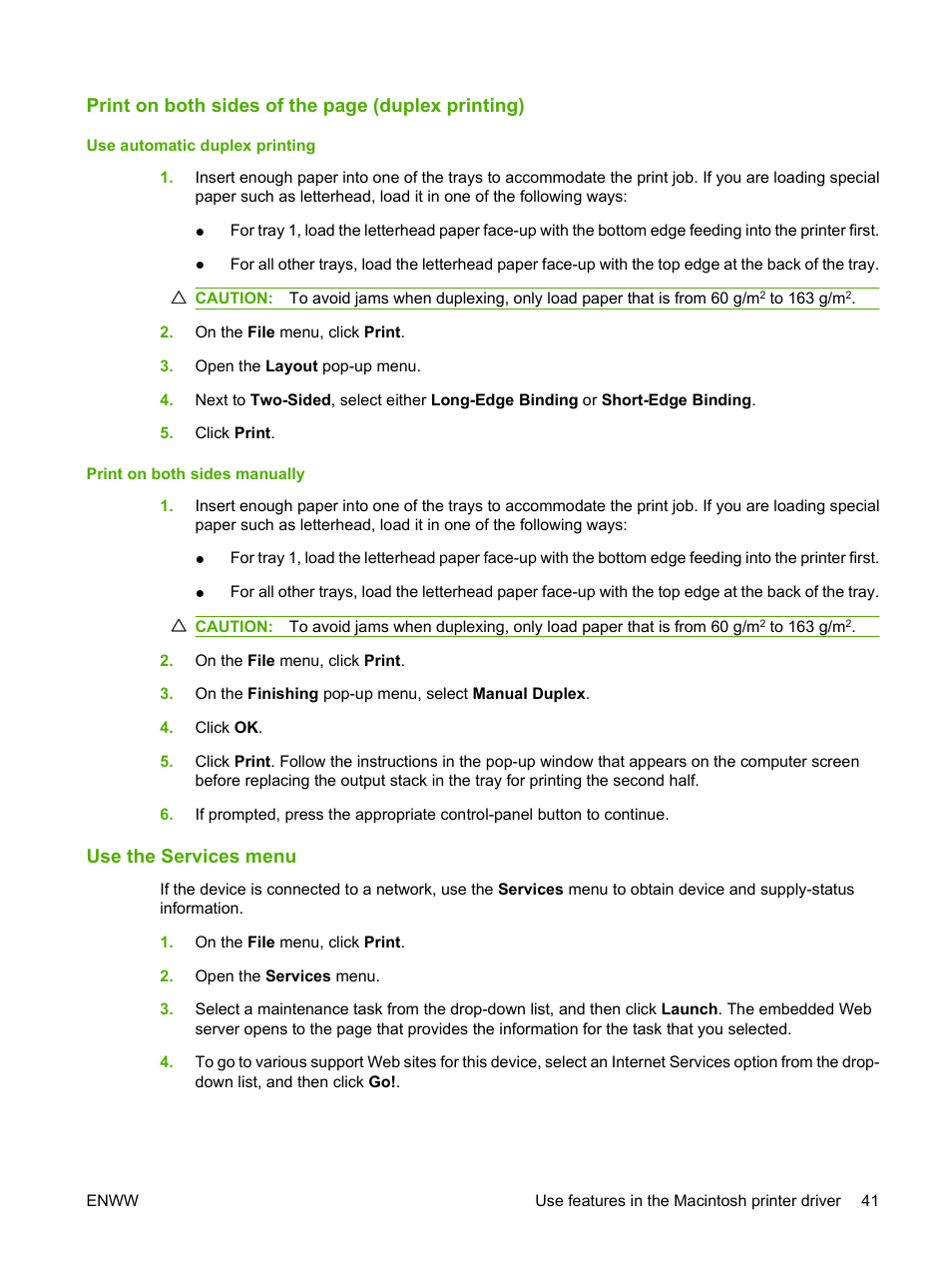 Use the services menu | HP Color LaserJet CM2320 Multifunction Printer series User Manual | Page 53 / 292