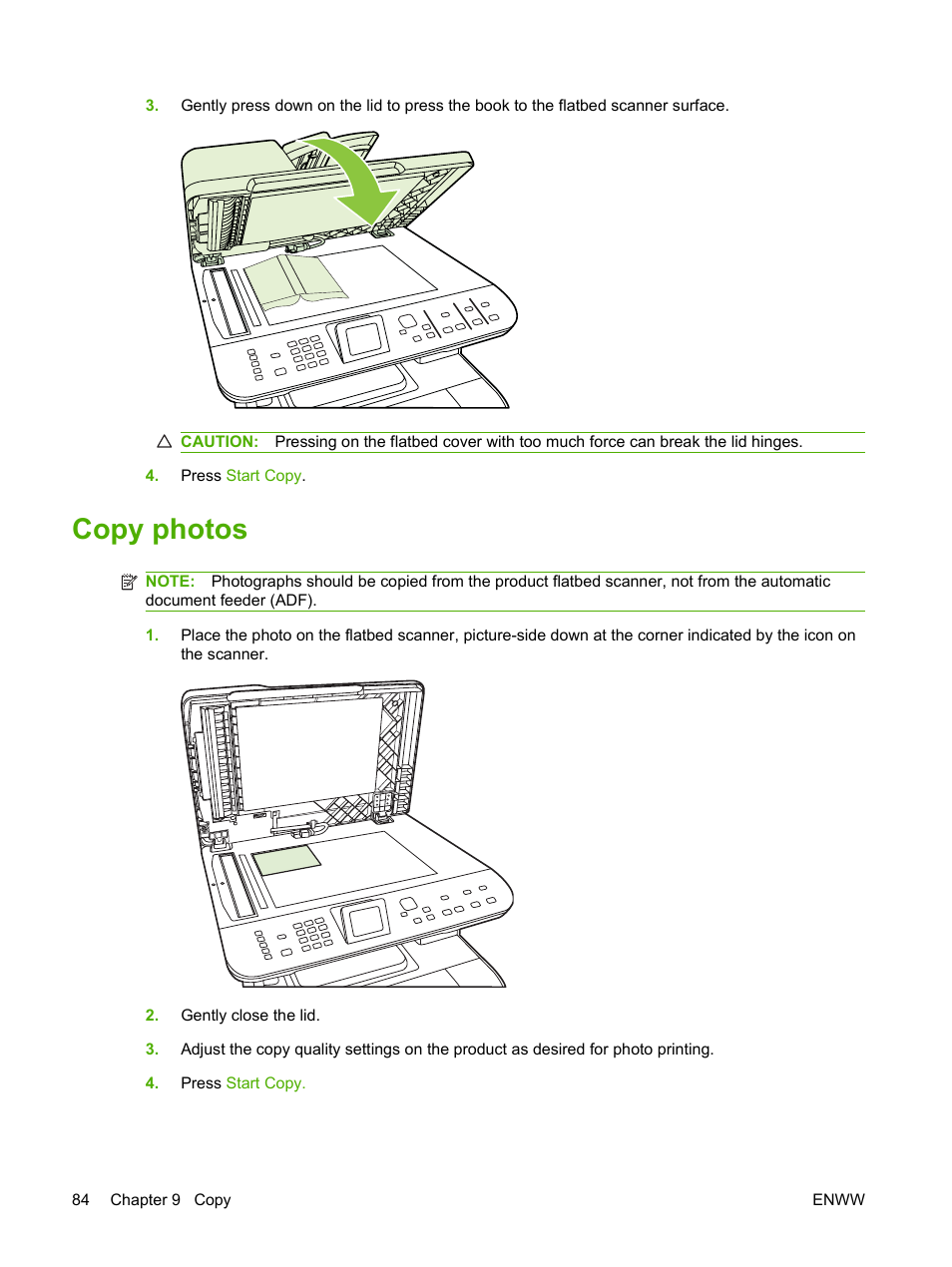 Copy photos | HP Color LaserJet CM2320 Multifunction Printer series User Manual | Page 96 / 292