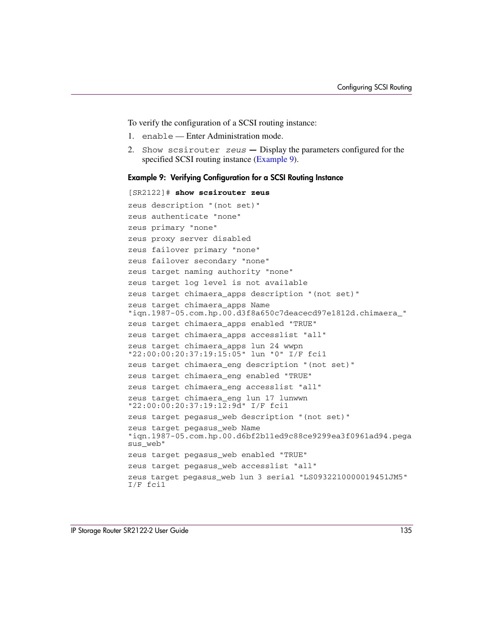 HP StorageWorks IP Storage Router User Manual | Page 135 / 242