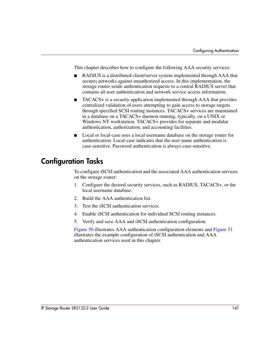 Configuration tasks | HP StorageWorks IP Storage Router User Manual | Page 147 / 242