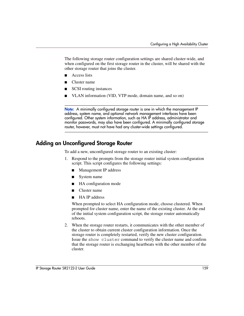 Adding an unconfigured storage router | HP StorageWorks IP Storage Router User Manual | Page 159 / 242