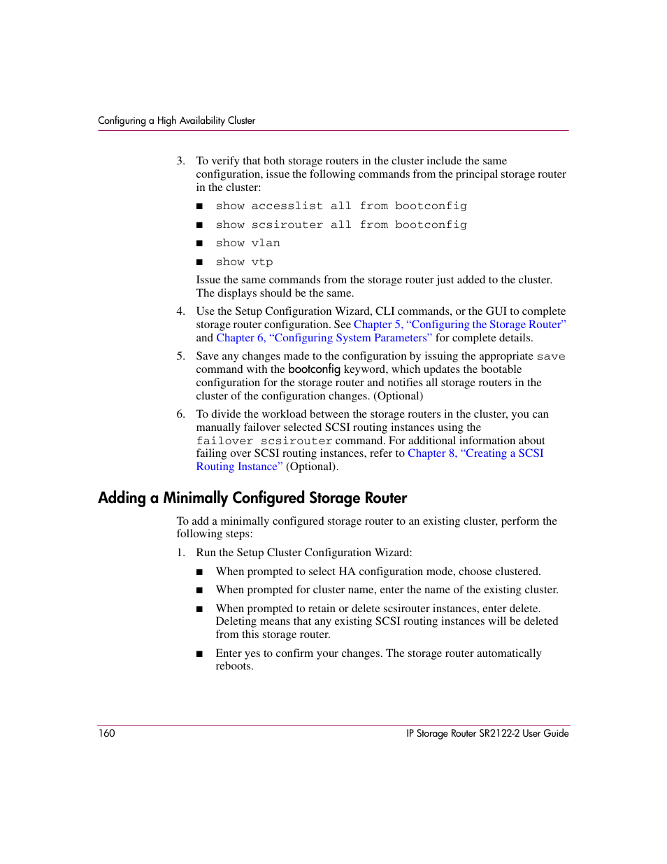 Adding a minimally configured storage router | HP StorageWorks IP Storage Router User Manual | Page 160 / 242