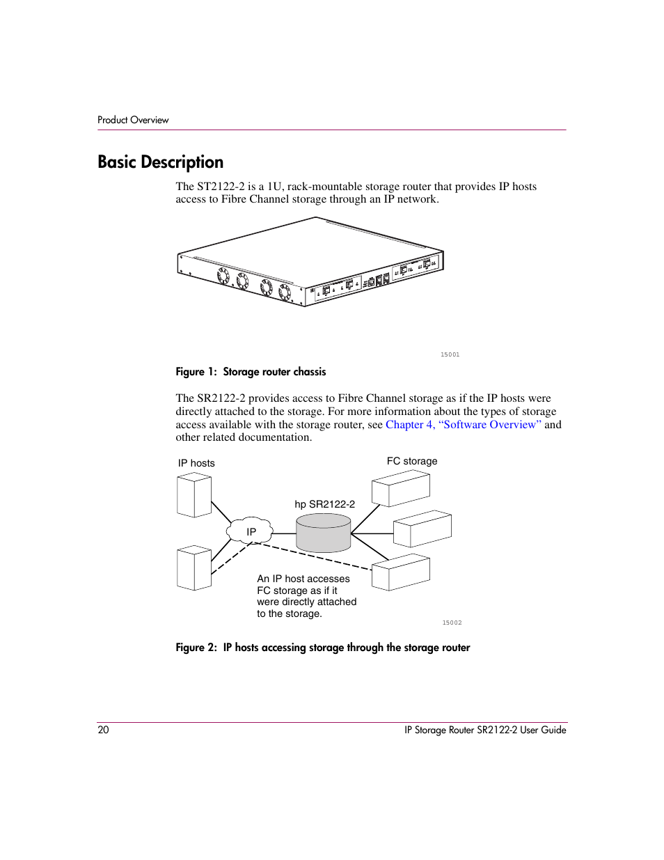 Basic description, Figure 1: storage router chassis | HP StorageWorks IP Storage Router User Manual | Page 20 / 242