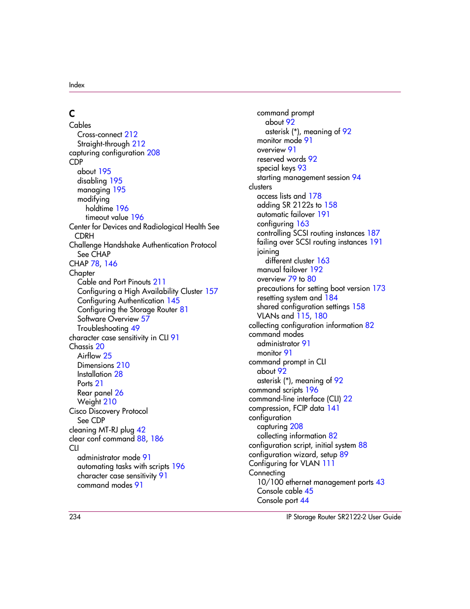 HP StorageWorks IP Storage Router User Manual | Page 234 / 242