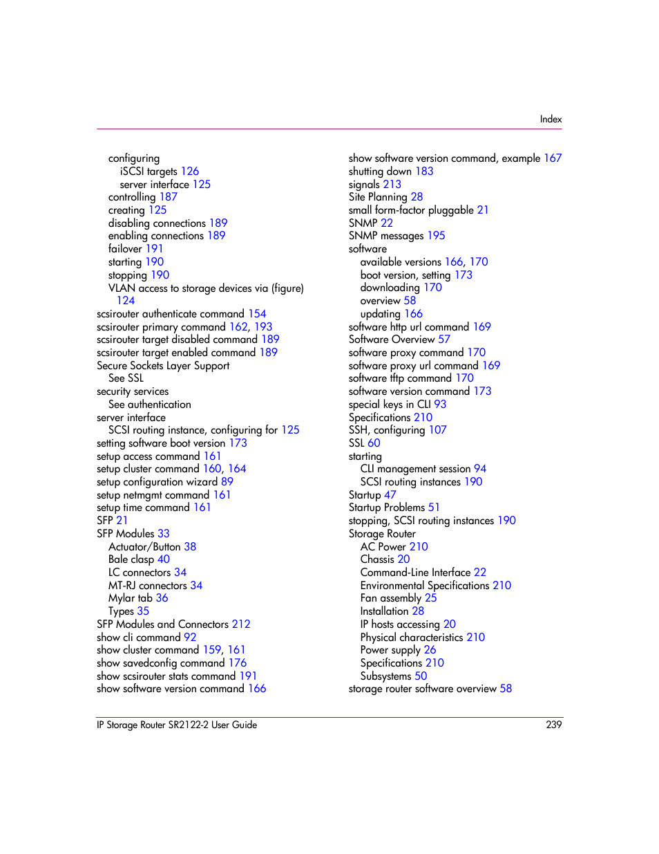 HP StorageWorks IP Storage Router User Manual | Page 239 / 242