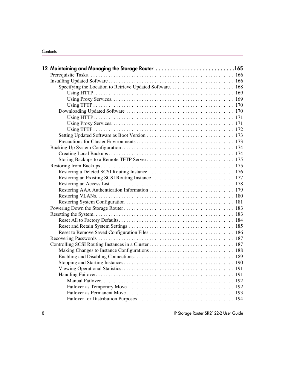 HP StorageWorks IP Storage Router User Manual | Page 8 / 242